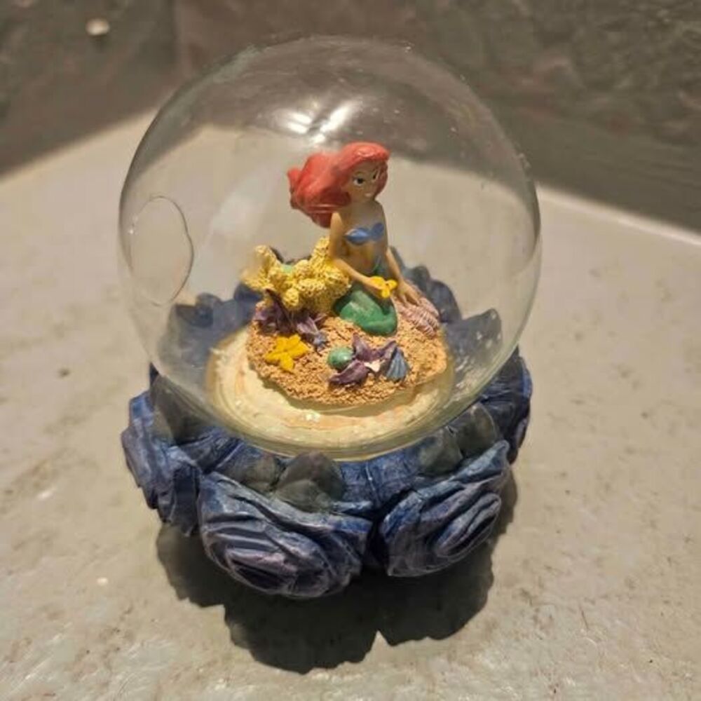 Mini Disney Little Mermaid Ariel Snowglobe Glass is Broken AS IS